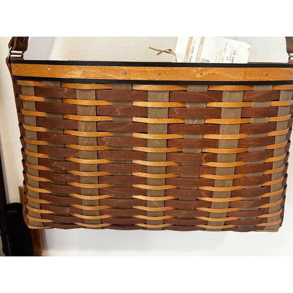 Longaberger Basket Chestnut Hostess Carry All tote shoulder purse leather‎ strap - Picture 2 of 6